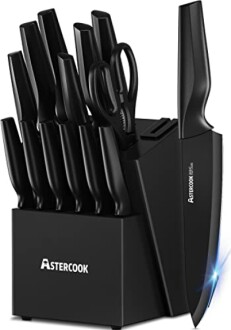 Astercook Knife Set Review - 15 Pieces German Stainless Steel Knife Block Set